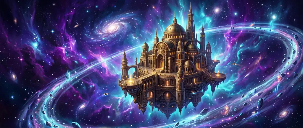 Deep Purple Nebula Temple